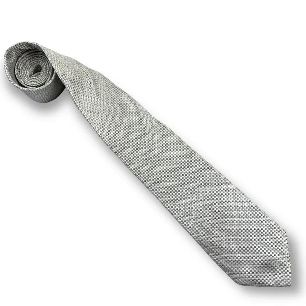 Nicole Miller silver woven silk tie‎